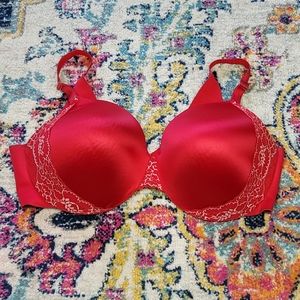 Soma vanishing back lace trim red bra size 44G